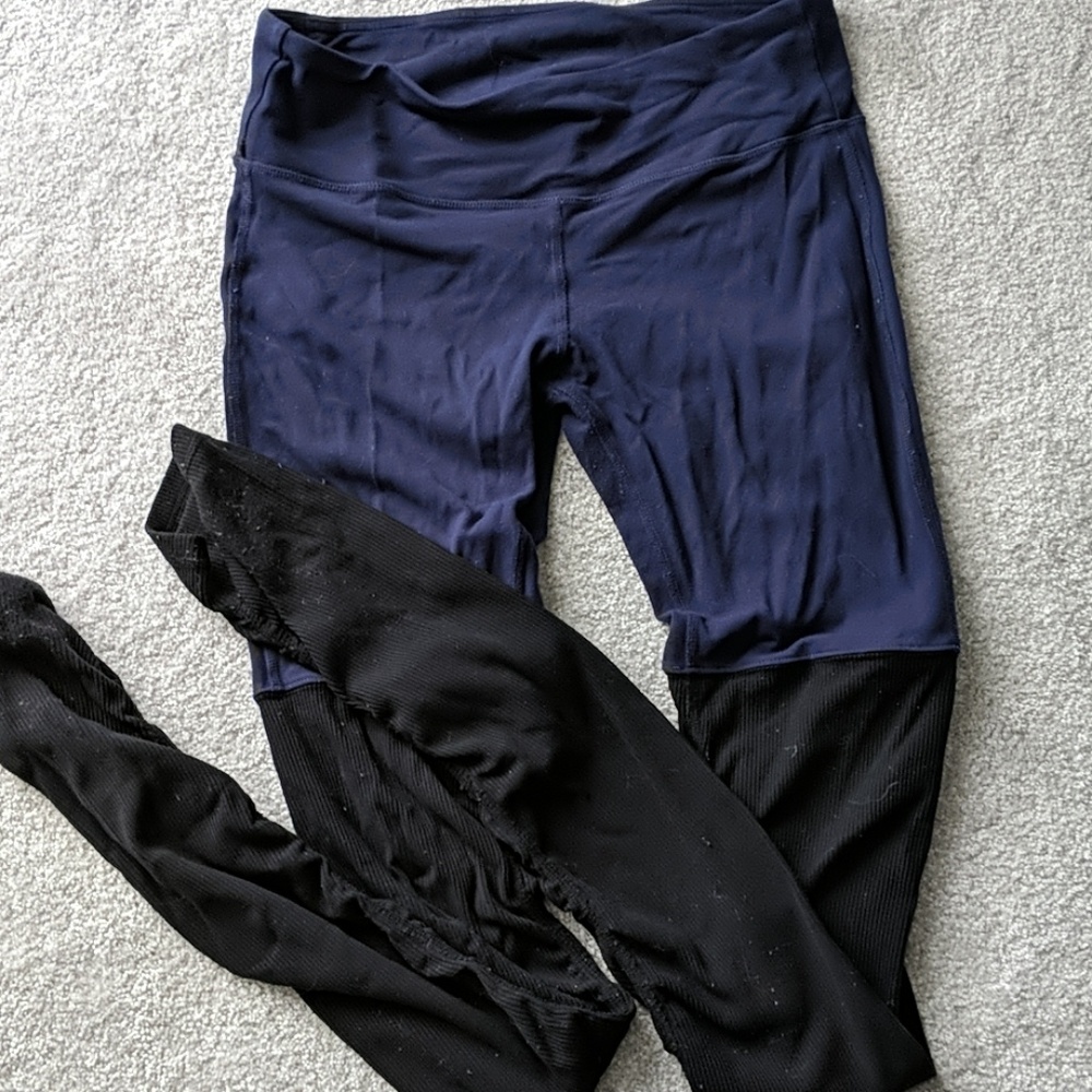 Alo yoga goddess leggings navy and black medium